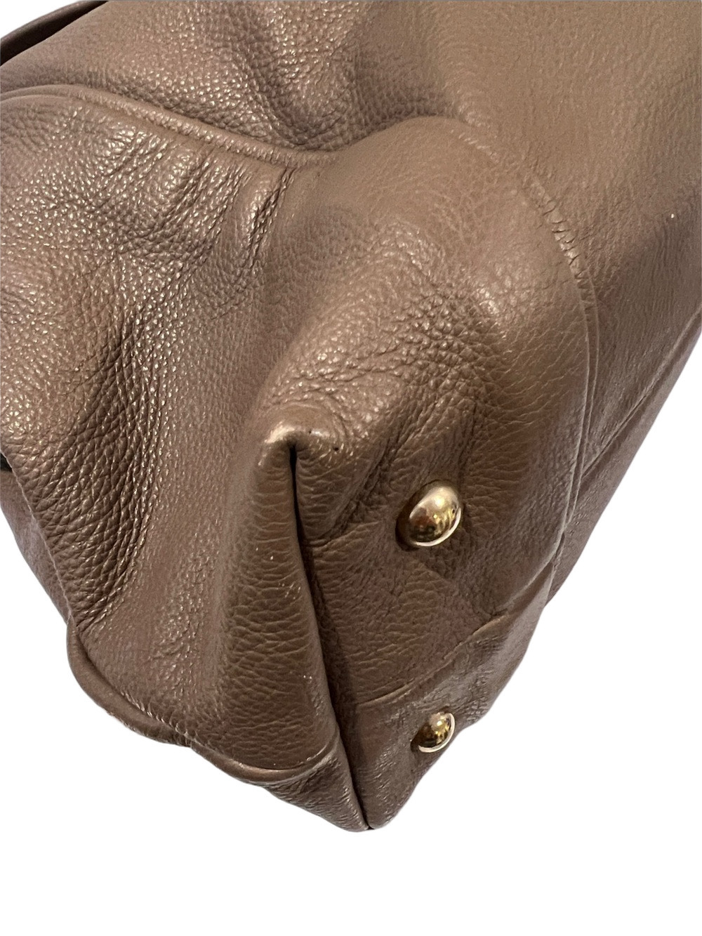Furla Italy Taupe Leather Shoulder Bag Suede Interior EUC - Picture 9 of 14